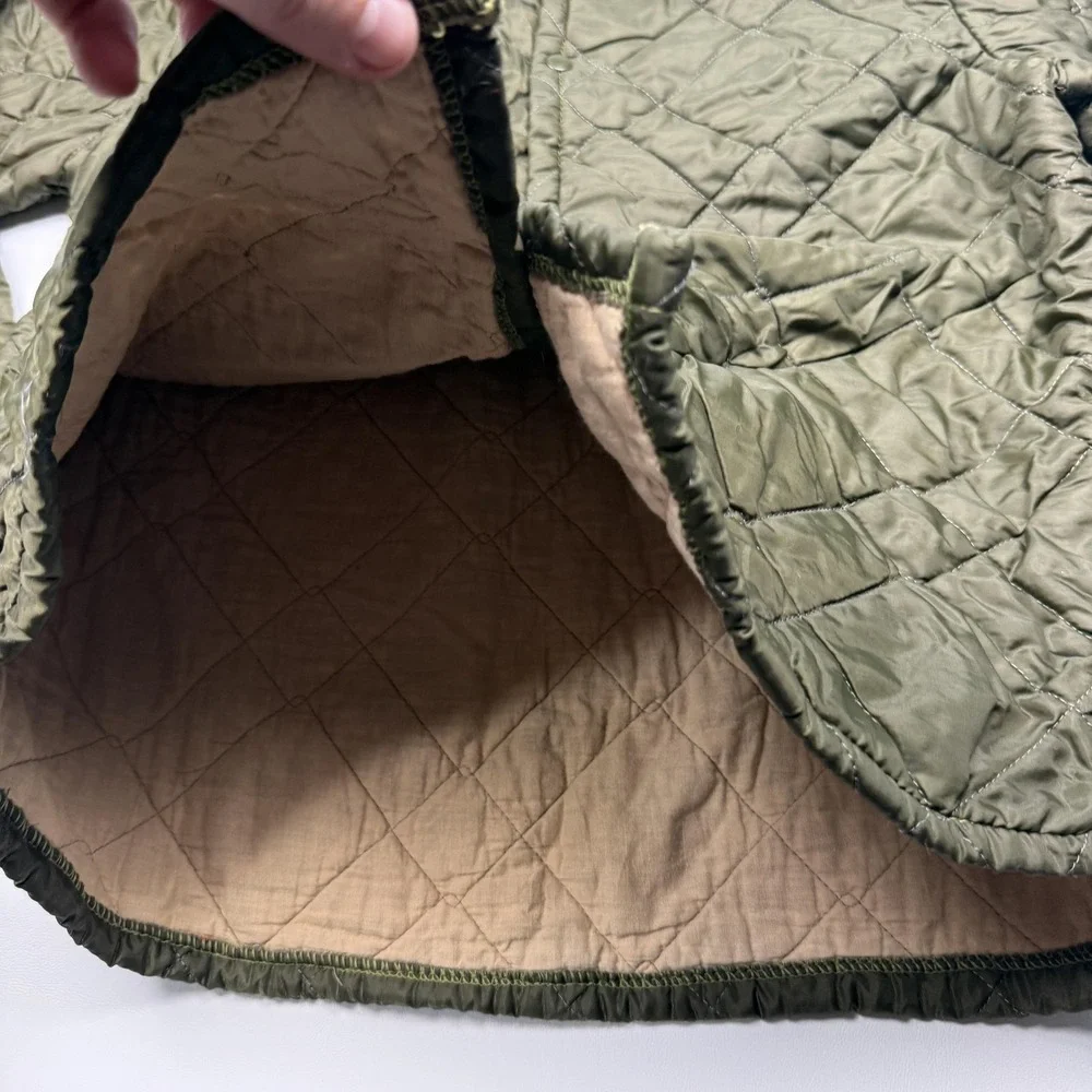 Vintage 1950's Sears Jacket Mens Medium Green Quilted Nylon Lined USA Workwear